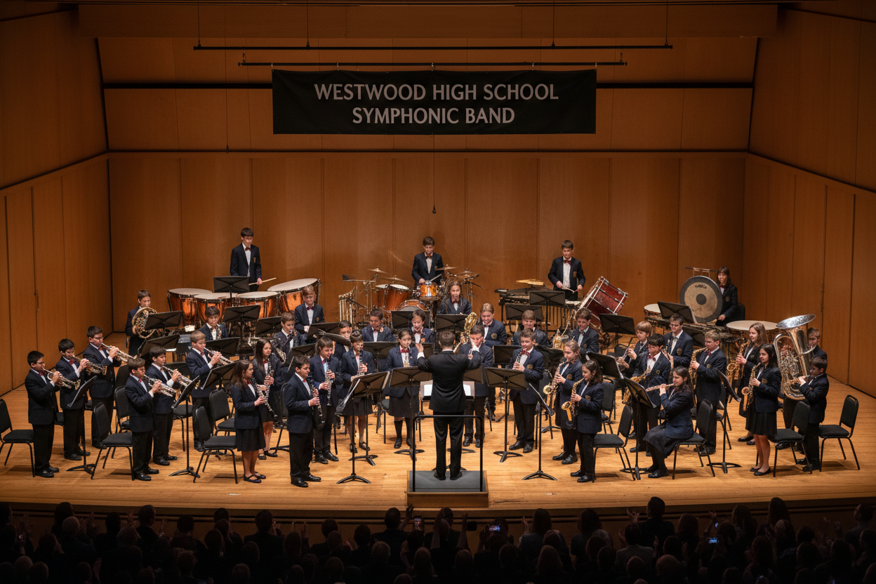 Concierto de banda de música escolar